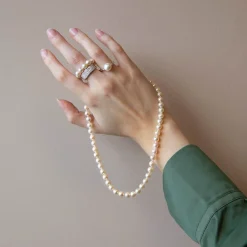 Fashion Ring i hvitt gull med ferskvannsperle Ringer