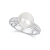 New Ring i hvitt gull med perle og diamanter 0,32 ct Ringer