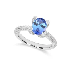 Sale Ring i hvitt gull med tanzanitt og diamanter 1,16 ct Ringer