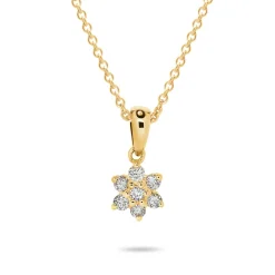 Hot Rosett diamantanheng gult gull 0,17 ct Halssmykker