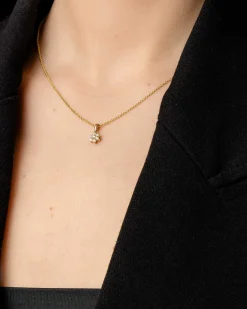 Hot Rosett diamantanheng gult gull 0,17 ct Halssmykker