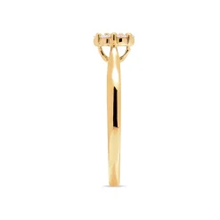Discount Rosett diamantring gult gull 0,24 ct Ringer