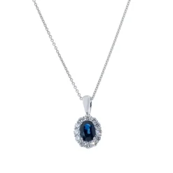 Online Rosettanheng 0,48ct med safir Halssmykker