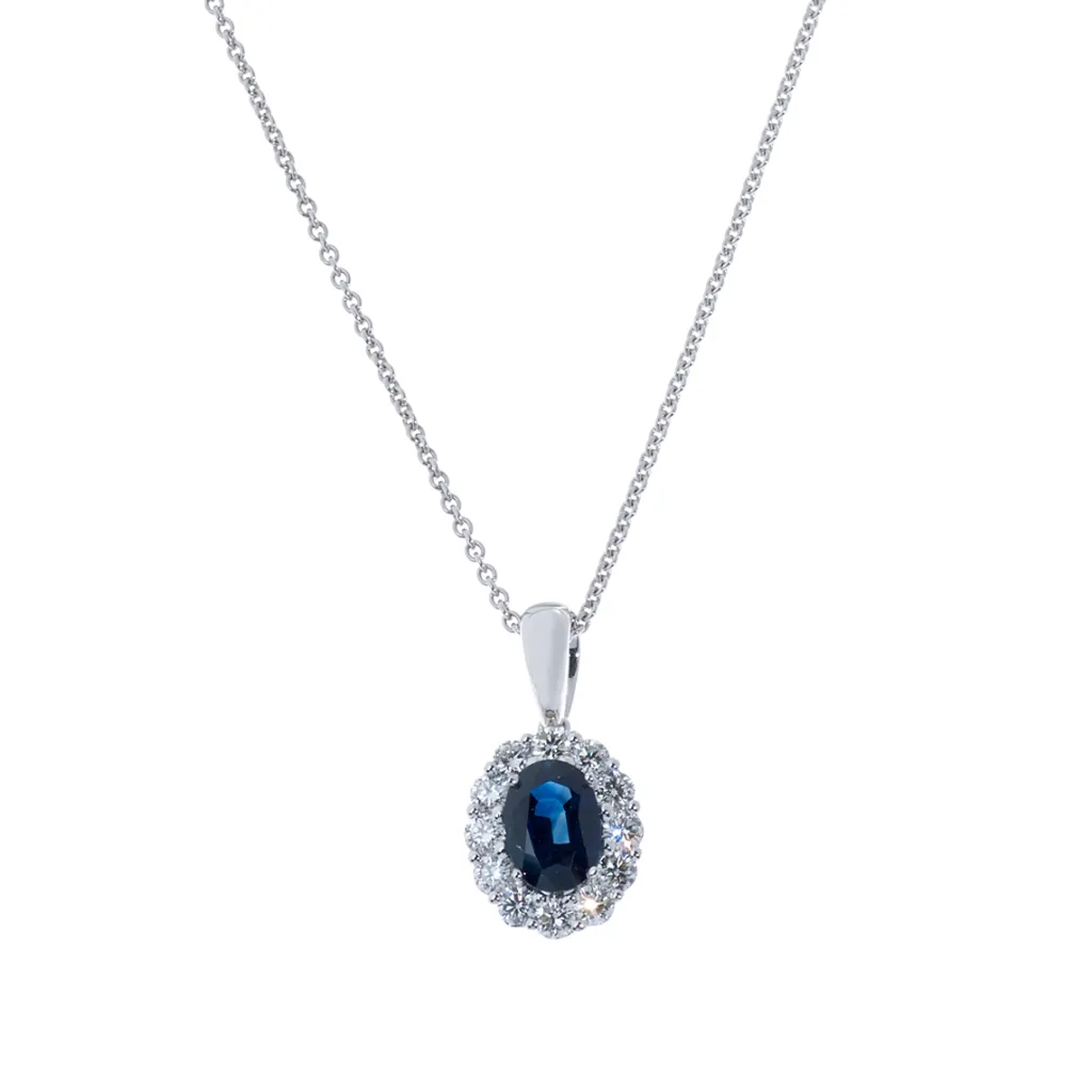 Online Rosettanheng 0,48ct med safir Halssmykker