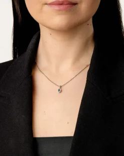 Online Rosettanheng 0,10ct med safir Halssmykker