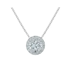 Online Rosettanheng i hvitt gull med diamanter 0,35 ct Halssmykker