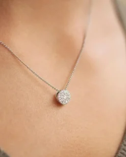 Online Rosettanheng i hvitt gull med diamanter 0,35 ct Halssmykker