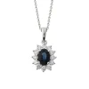 Outlet Rosettanheng med safir og diamant 0,55 ct Halssmykker