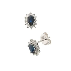 Discount Rosettørepynt 0,19ct med safir Ørepynt