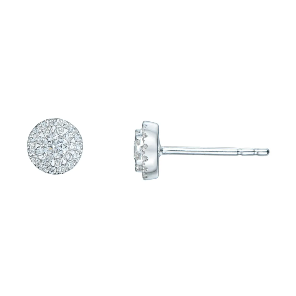Discount Rosettørepynt i hvitt gull med diamanter 0,30 ct Ørepynt