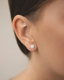 Discount Rosettørepynt i hvitt gull med diamanter 0,30 ct Ørepynt