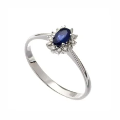 Online Rosettring 0,10ct med safir Ringer