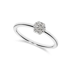 Fashion Rosettring i hvitt gull med diamanter 0,15 ct Ringer