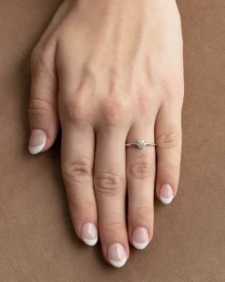 Fashion Rosettring i hvitt gull med diamanter 0,15 ct Ringer