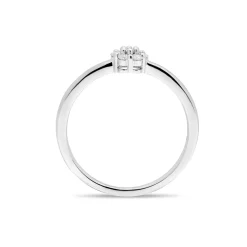Fashion Rosettring i hvitt gull med diamanter 0,15 ct Ringer