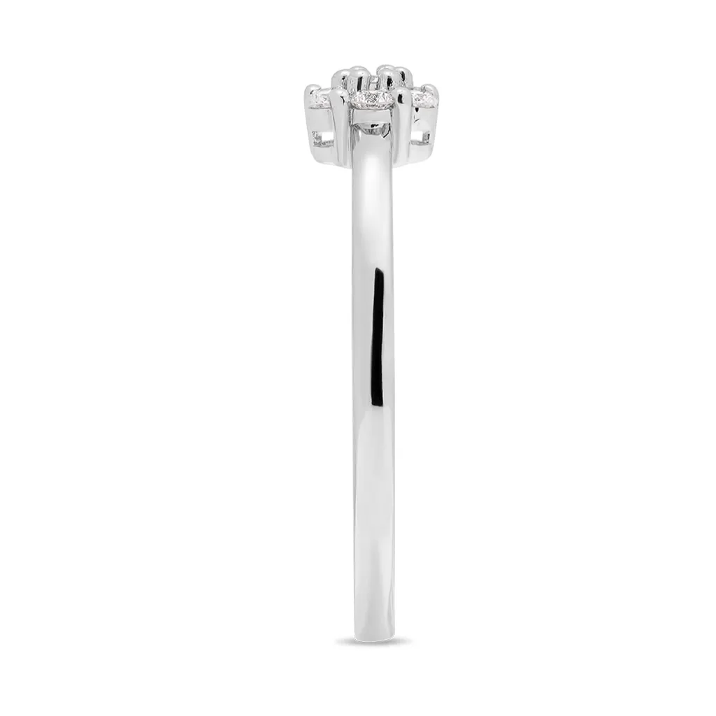 Fashion Rosettring i hvitt gull med diamanter 0,15 ct Ringer
