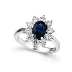 Online Rosettring med safir og diamanter 1,00 ct Ringer