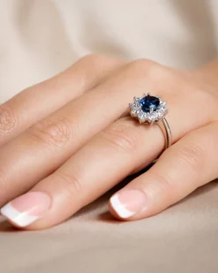Online Rosettring med safir og diamanter 1,00 ct Ringer