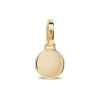 Best Rund plate charm i gult gull Halssmykker