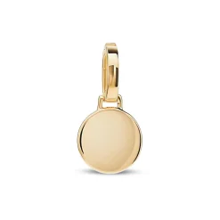 Best Rund plate charm i gult gull Halssmykker