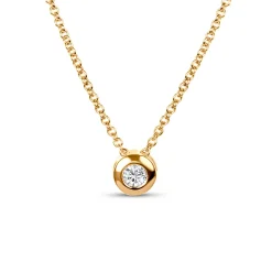 Fashion Sari anheng i gult gull med diamant 0,10 ct Halssmykker