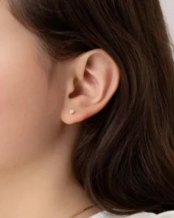 Fashion Sarieørepynt i gult gull med diamanter 0,015 ct Ørepynt
