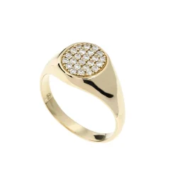 Fashion Signet gullring med diamanter Ringer