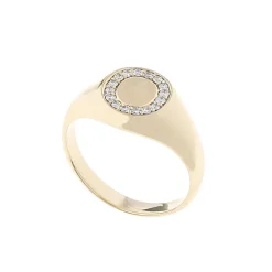 Hot Signet ring i gult gull med diamanter Ringer