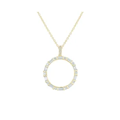 Fashion Sirkelanheng med diamanter i gult gull 0,66 ct Halssmykker