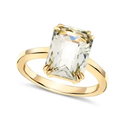 New Sølv forgylt ring med grønn ametyst Ringer
