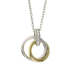 Outlet Sølvanheng med cubic zirkonia og kjede Halssmykker