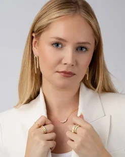 Best Sølvring i forgylt sølv rekkering med cubic zirkonia Ringer
