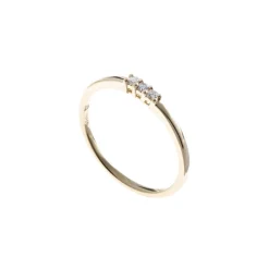 Fashion 3-stens diamantring i gult gull 0,06ct Ringer