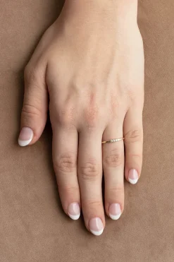 Fashion 3-stens diamantring i gult gull 0,06ct Ringer