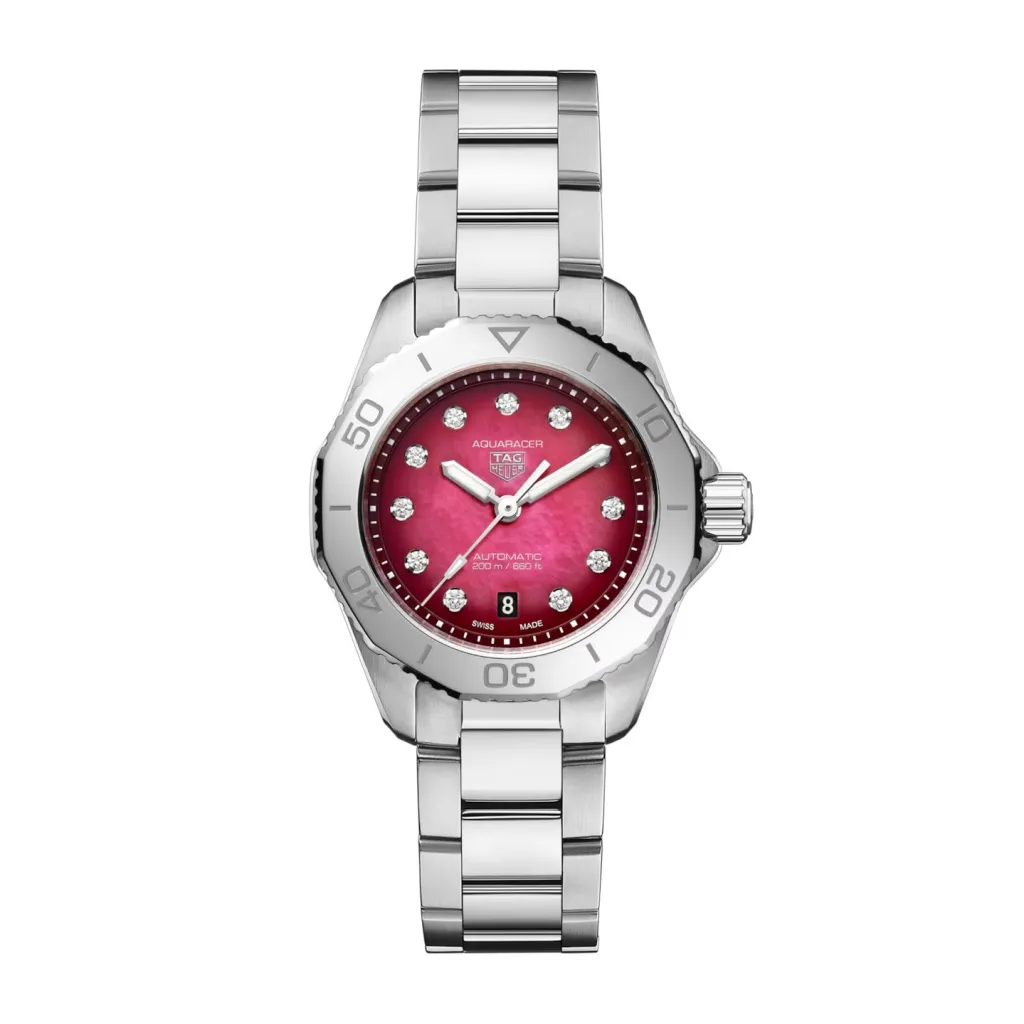 Best Aquaracer Professional rosa 30 mm Klokker Med Diamanter | Dykkerklokker