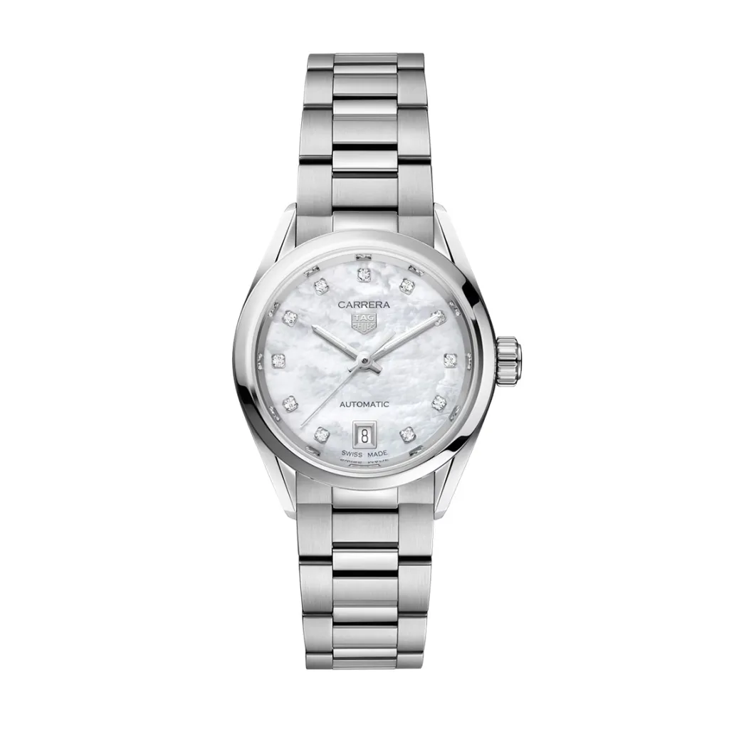 Sale Carrera Automatic perlemorsskive med diamanter 29 mm Klokker Med Diamanter | Til Henne