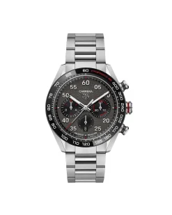 Outlet Carrera Chrono sort 44 mm stållenke Til Han
