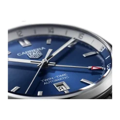 Outlet Carrera Twin-Time Date blå 41 mm Til Han