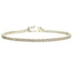 Discount Tennisarmbånd 2,00 ct gult gull Armbånd