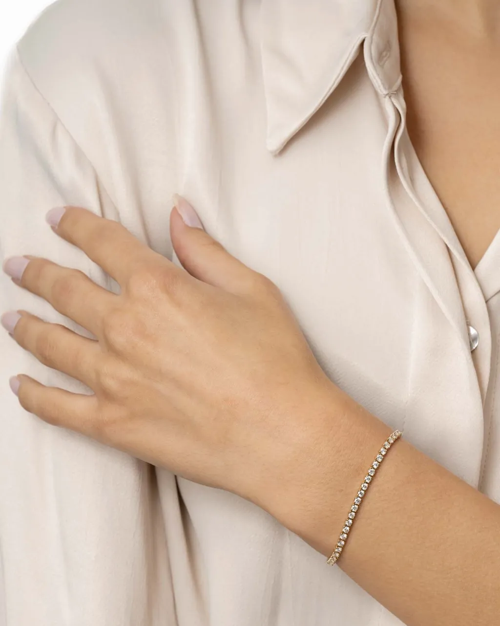 Sale Tennisarmbånd gult gull 3,00 ct Armbånd