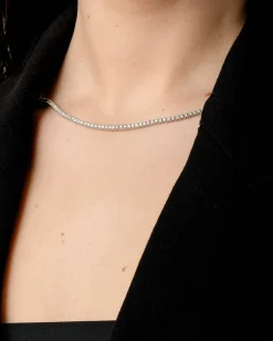 Fashion Tenniskjede i hvitt gull med diamanter 5,00 ct Halssmykker