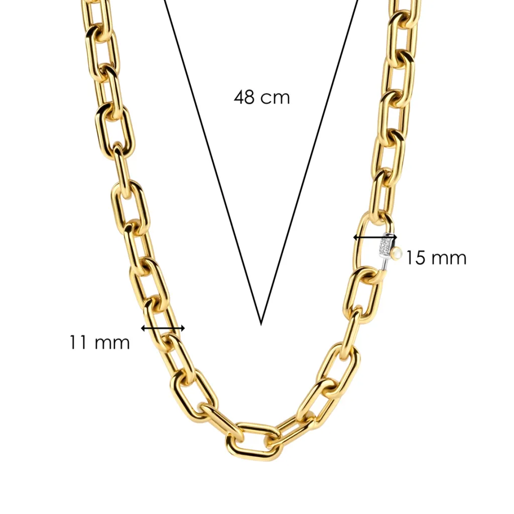 Online forgylt sølvkjede 48 cm Halssmykker