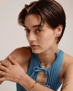 Clearance hoops i forgylt sølv med cubic zirkonia-stener Ørepynt