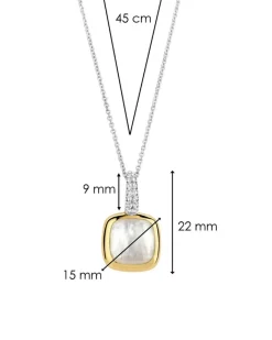 Outlet kjede med perlemor og cubic zirkonia Halssmykker