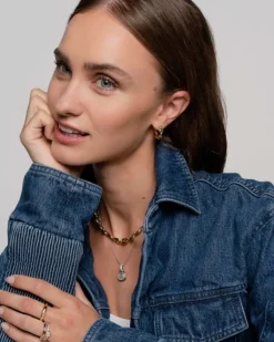 Outlet kjede med perlemor og cubic zirkonia Halssmykker