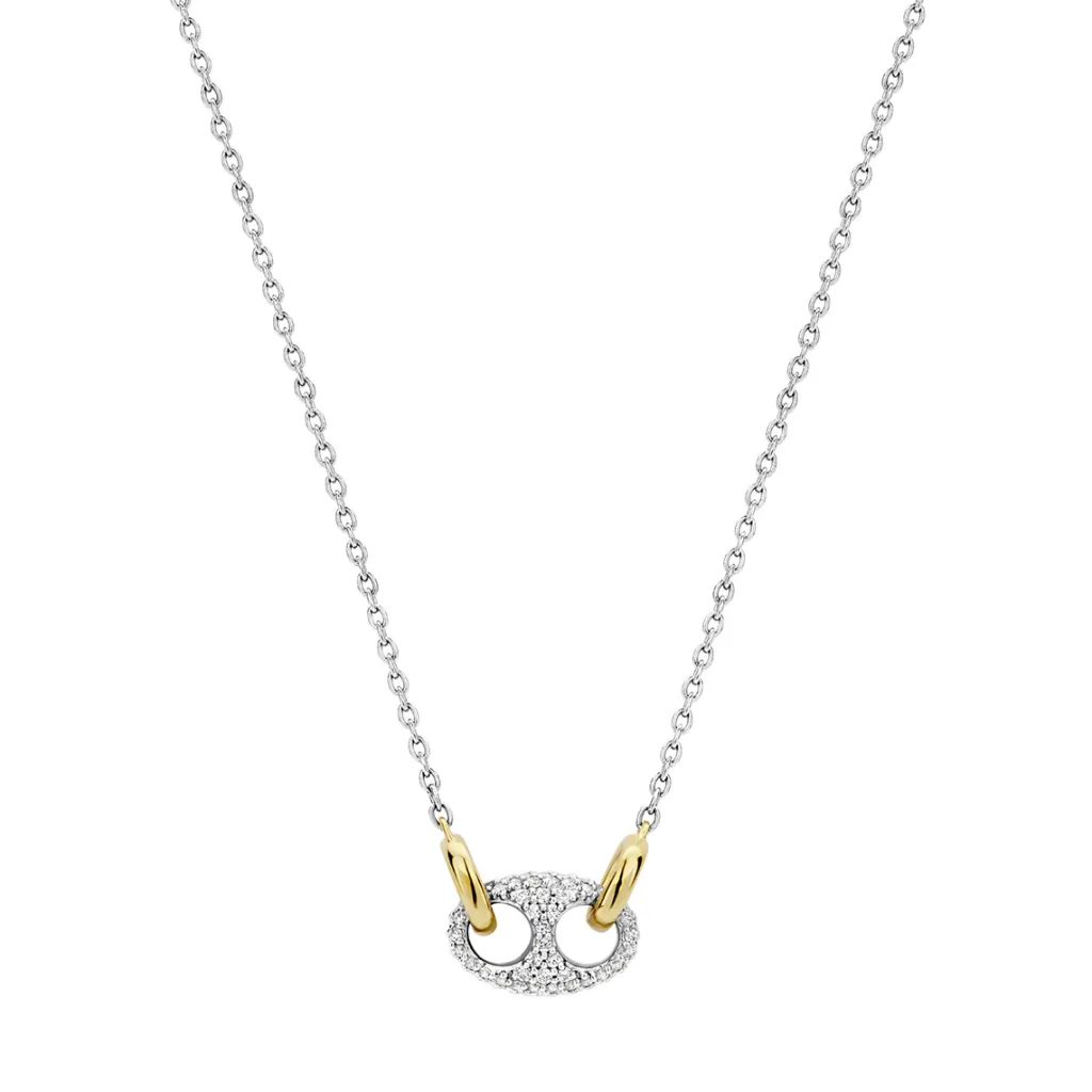 Discount kjede med sølvanheng med cubic zirkonia Halssmykker