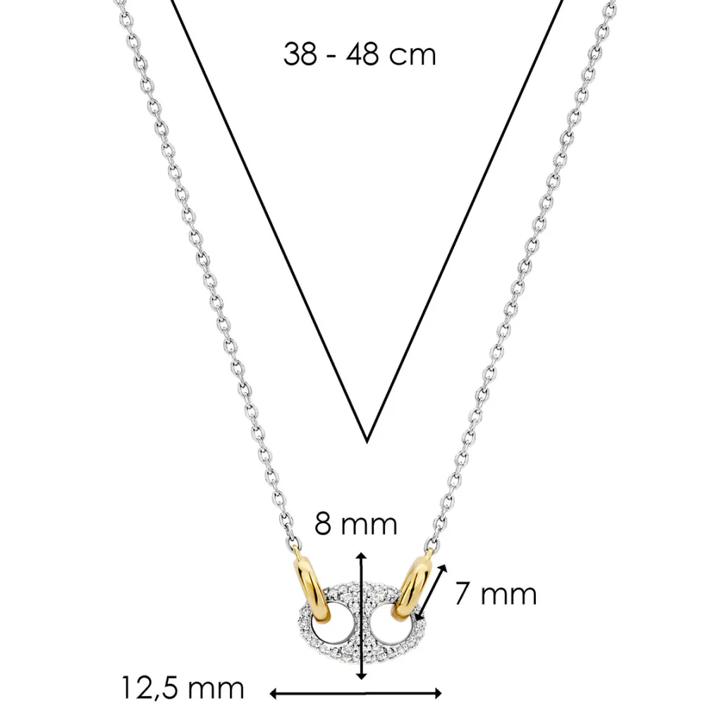 Discount kjede med sølvanheng med cubic zirkonia Halssmykker