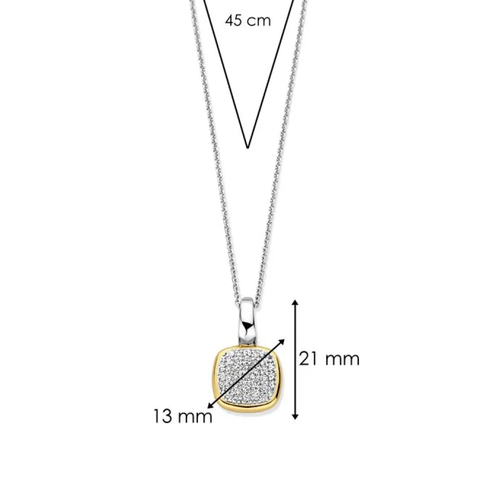 Outlet kvadratisk halssmykke med cubic zirkonia Halssmykker