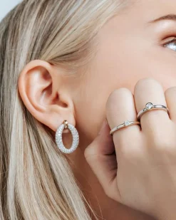 Sale oval ørepynt med cubik zirkonia Ørepynt