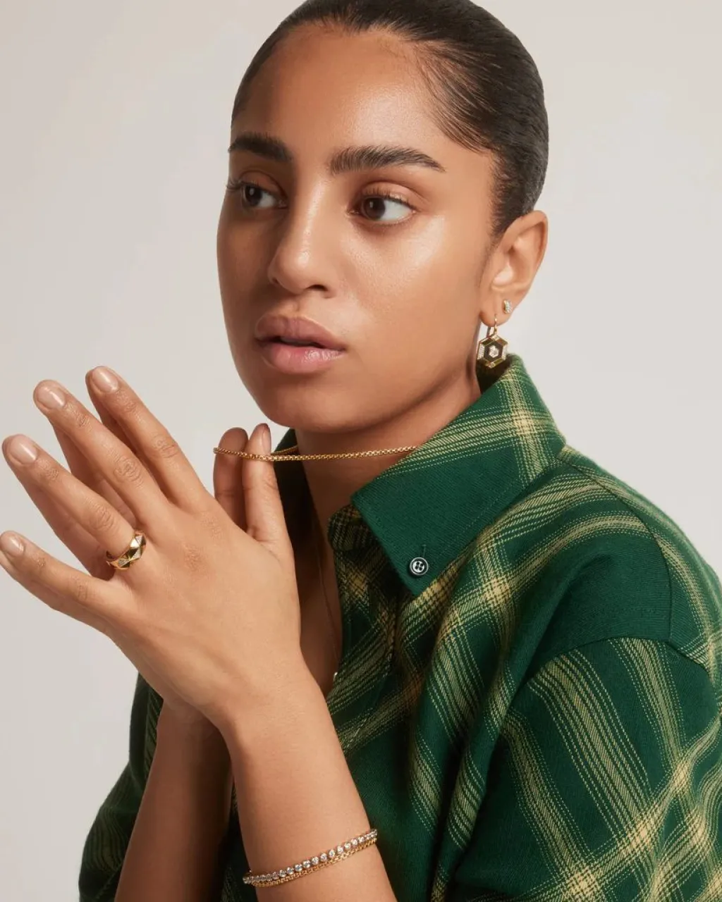Discount pavé studs i forgylt sølv Ørepynt